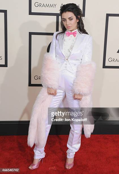 Singer Charli XCX arrives at the 57th GRAMMY Awards at Staples Center on February 8, 2015 in Los Angeles, California.