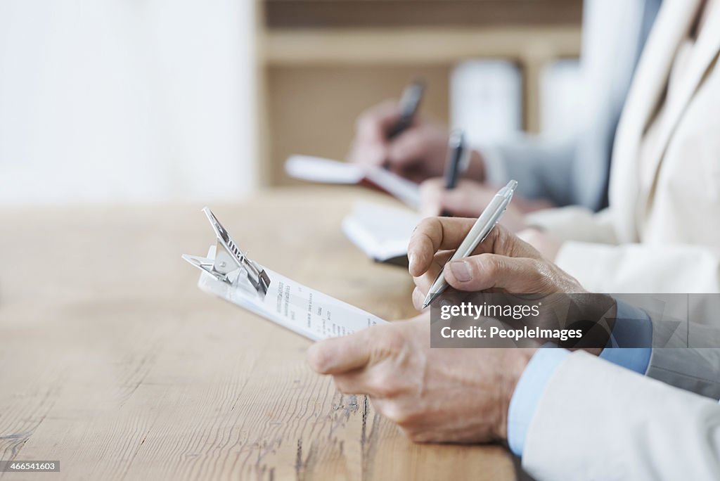 Taking notes at the AGM