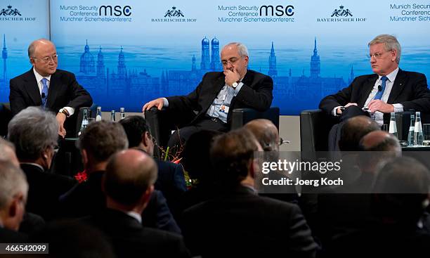 Director General of the International Atomic Energy Agency Yukiya Amano, Iranian Foreign Minister Mohammed Javad Zarif and Swedish Foreign Minister...