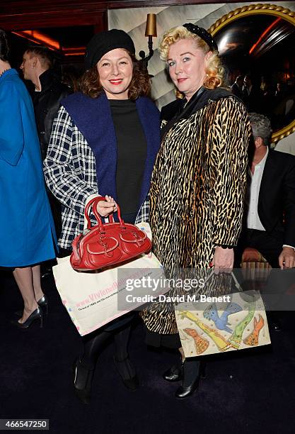 Marcella Martinelli and guest attend the "Dior And I" UK Premiere after party at Loulou's on March 16, 2015 in London, England.