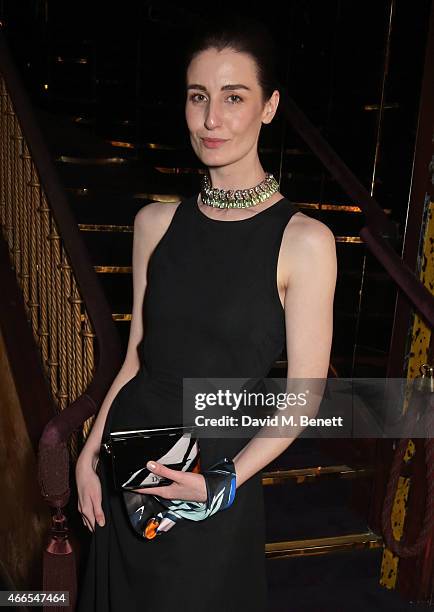 Erin O'Connor attends the "Dior And I" UK Premiere after party at Loulou's on March 16, 2015 in London, England.