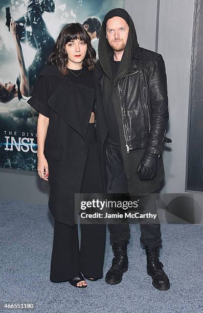 Musician SOHN and guest attend "The Divergent Series: Insurgent" New York premiere at Ziegfeld Theater on March 16, 2015 in New York City.