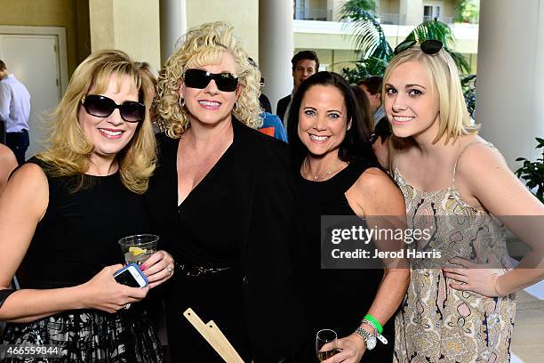 Karen Hill, Lisa Howard, Annie Visser and Brooke Howard attends the Anaheim Lady Ducks Fashion Show Luncheon with Bloomingdale's South Coast Plaza on...