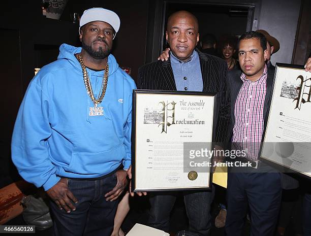 Ralph McDaniels, Funkmaster Flex and Johnny Nunez receive Proclaimations recognizing their contributions to the music industry during the Inspired In...