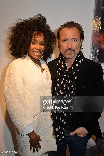 Monica Pereira and Gil Ros attend 'Du Mythe A La Realite' Arlinda Mestre Photo Exhibition Preview at Espace Morin Du Vertbois on March on March 16,...