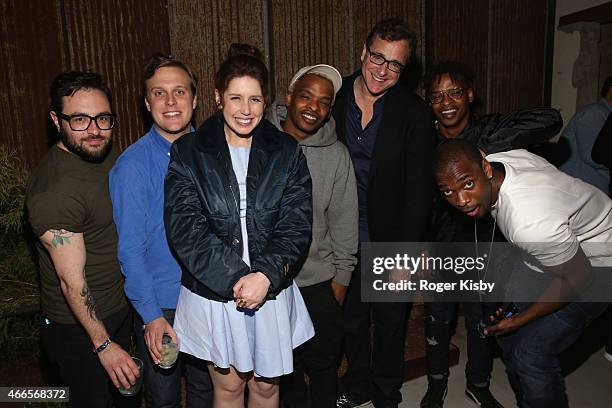 Comedians Eliot Glazer, John Early, Vanessa Bayer, Sherwyn Nicholls, actor Bob Saget, Kendrick Nicholls and Jay Pharoah attend The Ally Coalition...