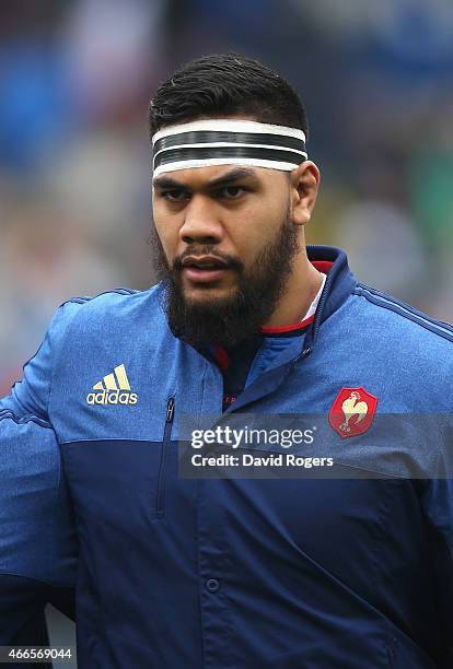 RomainTaofifenua of France looks on during the Six Nations match between Italy and France at the Stadio Olimpico on March 15, 2015 in Rome, Italy.