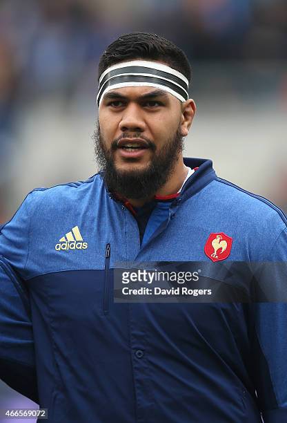 RomainTaofifenua of France looks on during the Six Nations match between Italy and France at the Stadio Olimpico on March 15, 2015 in Rome, Italy.