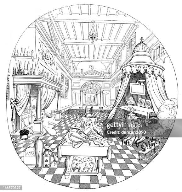 the alchemist - alchemy stock illustrations
