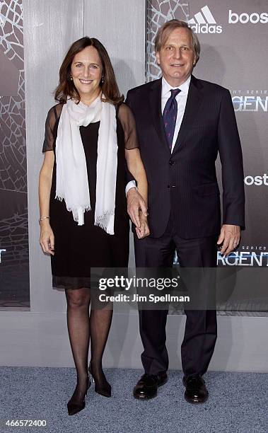 Producers Lucy Fisher and Douglas Wick attend the "The Divergent Series: Insurgent" New York premiere at Ziegfeld Theater on March 16, 2015 in New...