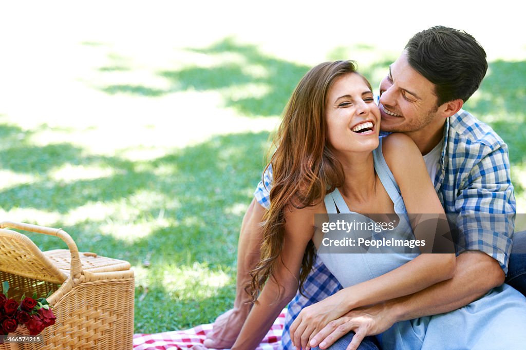 Laughing and loving in the park