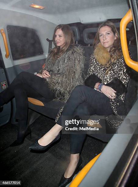 Trinny Woodall and guest attend the UK premiere of 'Dior And I' at The Curzon Mayfair, on March 16, 2015 in London, England.