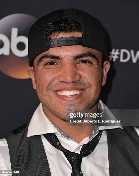 Professsional boxer Victor Ortiz attends the premiere of ABC's "Dancing With The Stars" season 20 at HYDE Sunset: Kitchen + Cocktails on March 16,...