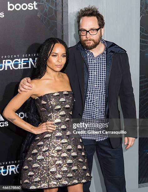 Film director Robert Schwentke and actress Zoe Kravitz attend 'The Divergent Series: Insurgent' New York premiere at Ziegfeld Theater on March 16,...