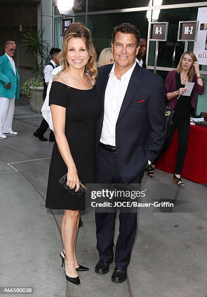 Ted McGinley and Gigi Rice are seen in Hollywood on March 16, 2015 in Los Angeles, California.