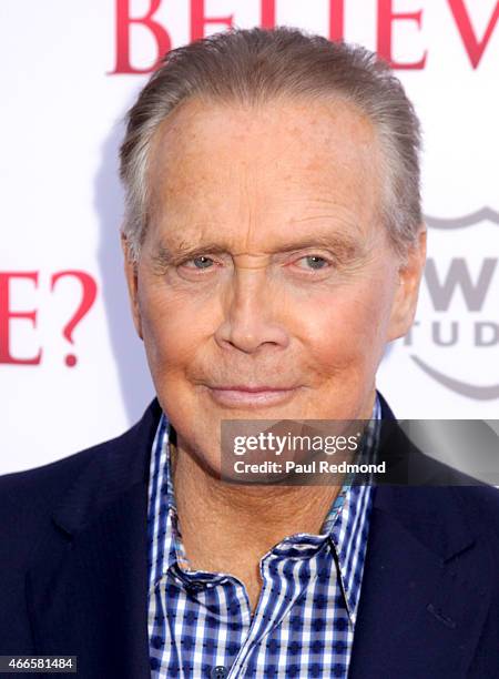 Actor Lee Majors attends "Do You Believe?" Los Angeles Premiere at ArcLight Hollywood on March 16, 2015 in Hollywood, California.