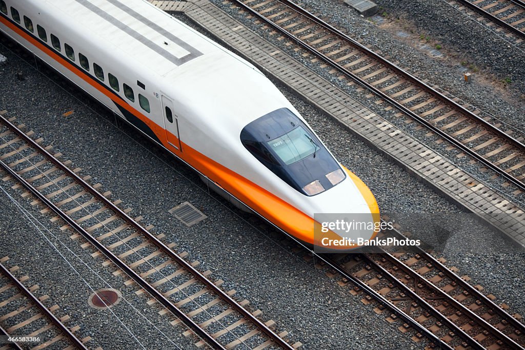 Taiwan High Speed Rail Train from Above