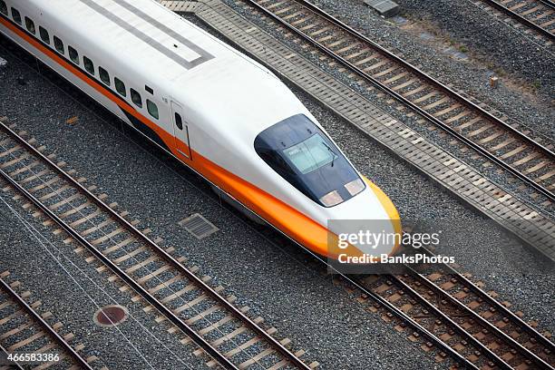 taiwan high speed rail train from above - kaohsiung stock pictures, royalty-free photos & images