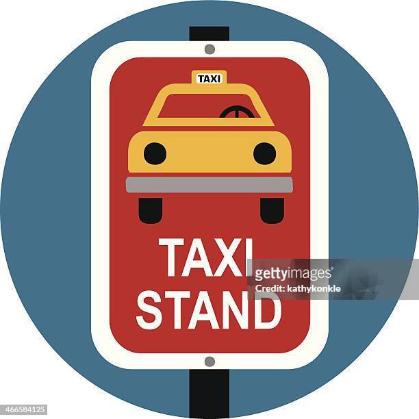 taxi stand sign color - yellow taxi 幅插畫檔、美工圖案、卡通及圖標