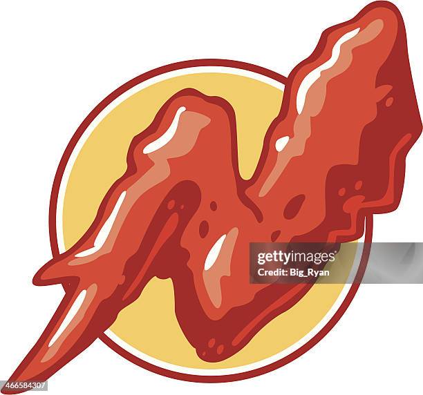 buffalo-flügel - chicken wings stock-grafiken, -clipart, -cartoons und -symbole