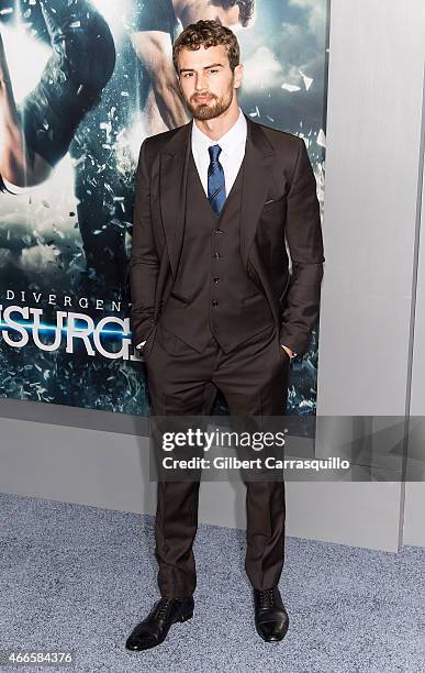 Actor Theo James attends The Divergent Series' 'Insurgent' New York premiere at Ziegfeld Theater on March 16, 2015 in New York City.