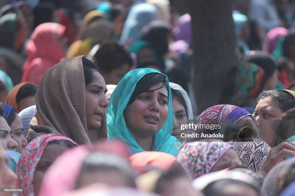 Funeral ceremony of the vicitims of the suicide attacks in Pakistan's Lahore