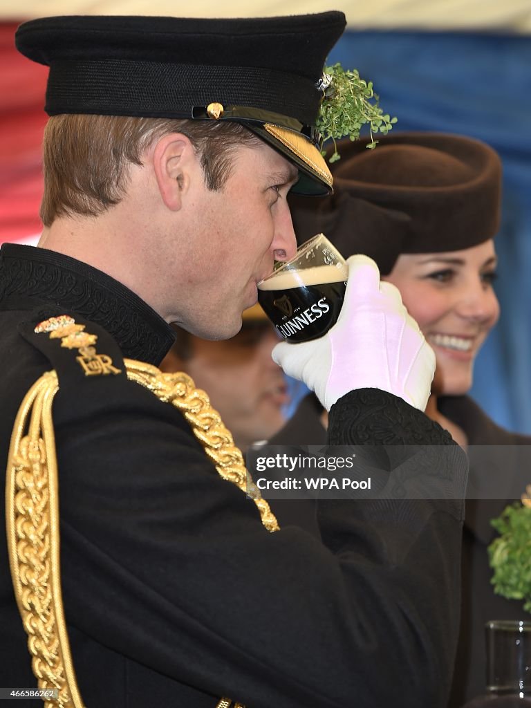 The Duke And Duchess Of Cambridge Attend St Patrick's Day Parade At Mons Barracks