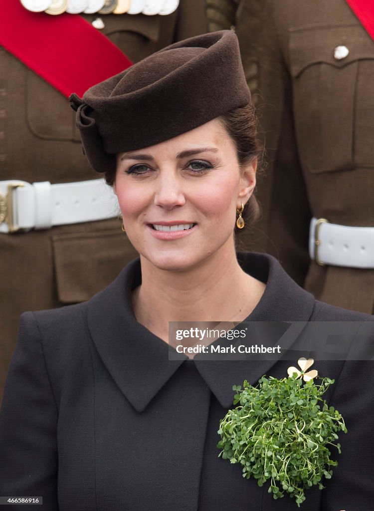 The Duke And Duchess Of Cambridge Attend St Patrick's Day Parade At Mons Barracks