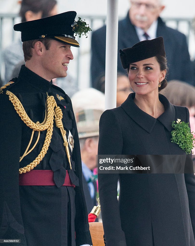 The Duke And Duchess Of Cambridge Attend St Patrick's Day Parade At Mons Barracks