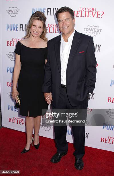 Actor Ted McGinley and Gigi Rice attend "Do You Believe?" Los Angeles Premiere at ArcLight Hollywood on March 16, 2015 in Hollywood, California.