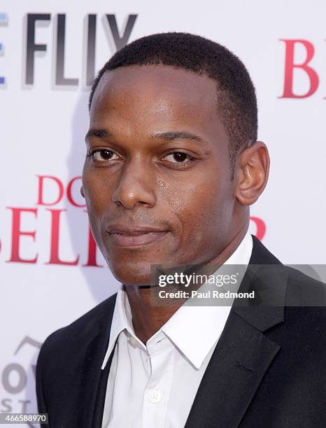 Actor Delpaneuaux Wills attends "Do You Believe?" Los Angeles Premiere at ArcLight Hollywood on March 16, 2015 in Hollywood, California.