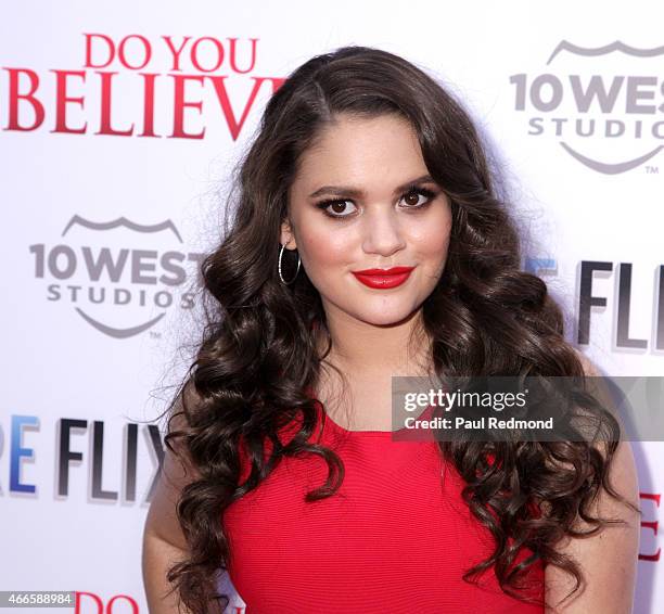 Actress Madison Pettis attends "Do You Believe?" Los Angeles Premiere at ArcLight Hollywood on March 16, 2015 in Hollywood, California.