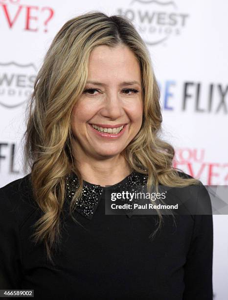 Actress Mira Sorvino attends "Do You Believe?" Los Angeles Premiere at ArcLight Hollywood on March 16, 2015 in Hollywood, California.