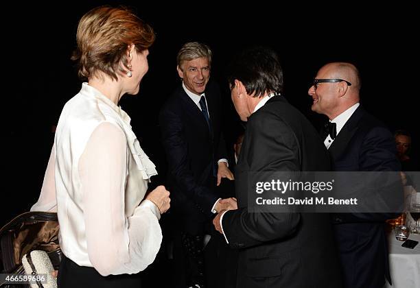 Carole Annett, Arsene Wenger, Lord Sebastian Coe and Georges Kern attend the BFI London Film Festival IWC Gala Dinner in honour of the BFI at...