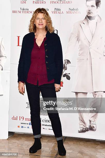 Actress Angela Finocchiaro attends 'Latin Lover' Press Conference on March 17, 2015 in Milan, Italy.