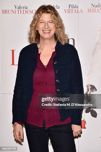 Actress Angela Finocchiaro attends 'Latin Lover' Press Conference on March 17, 2015 in Milan, Italy.