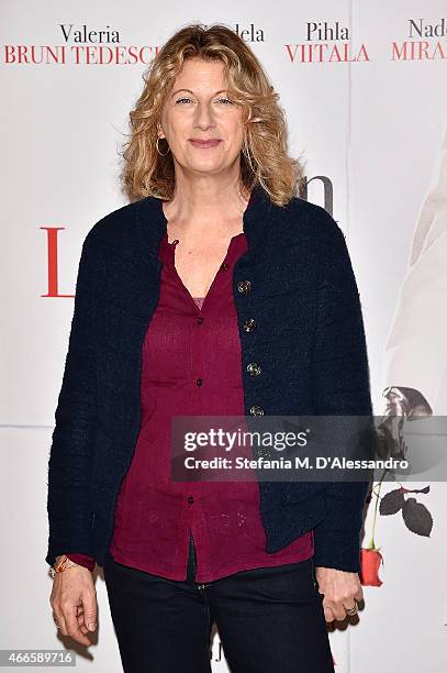 Actress Angela Finocchiaro attends 'Latin Lover' Press Conference on March 17, 2015 in Milan, Italy.