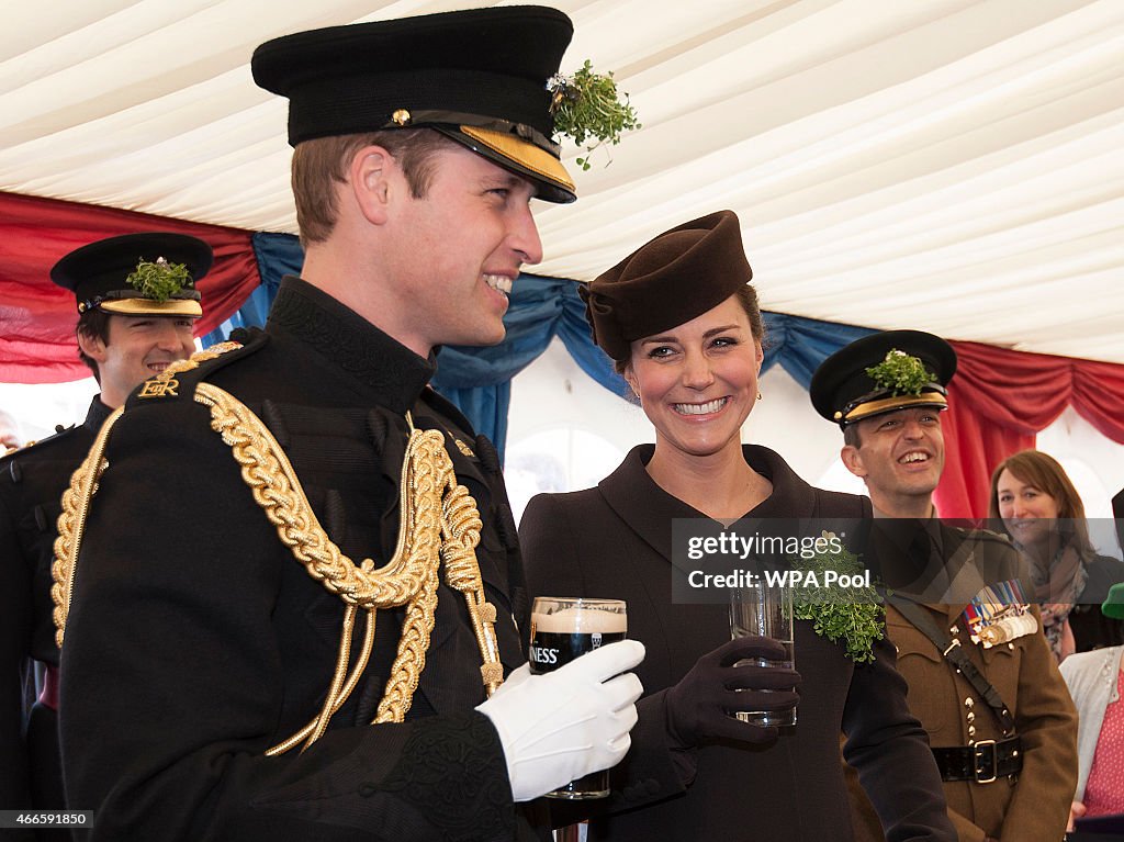 The Duke And Duchess Of Cambridge Attend St Patrick's Day Parade At Mons Barracks