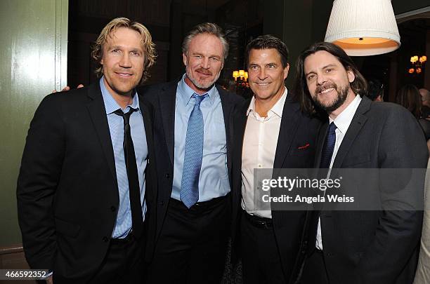 Pure Flix Entertainment's David A.R. White, actors Brian Bosworth, Ted McGinley and director Jonathan M. Gunn attend the Premiere of Pure Flix's "Do...