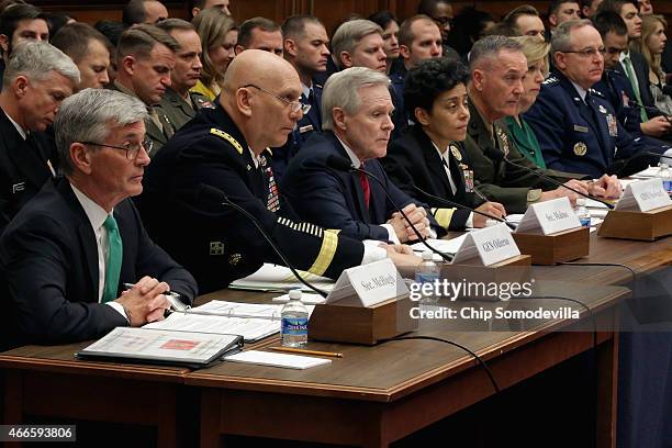 Secretary of the Army John McHugh, Army Chief of Staff Gen. Raymond Odierno, Secretary of the Navy Ray Mabus, Vice Chief of Naval Operations Adm....