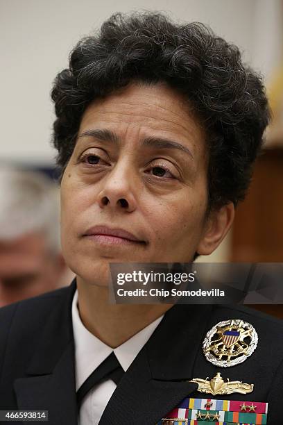 Vice Chief of Naval Operations Adm. Michelle Howard testifies before the House Armed Services Committee about the FY2016 National Defense...