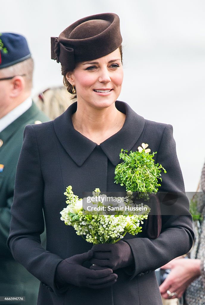 The Duke And Duchess Of Cambridge Attend St Patrick's Day Parade At Mons Barracks