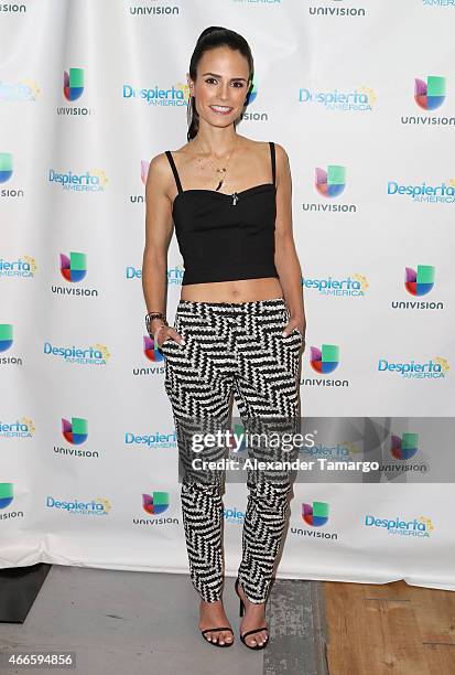 Jordana Brewster is seen on the set of Despierta America to promote the movie "Furious 7" at Univision Studios on March 17, 2015 in Miami, Florida.