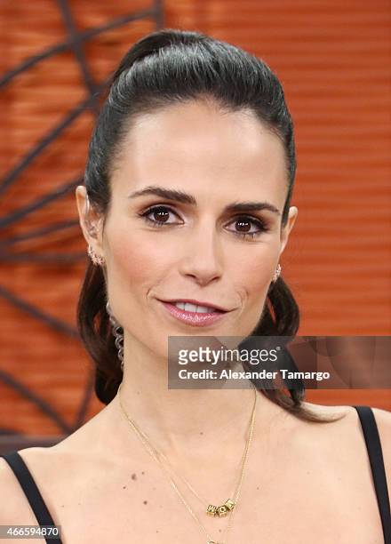 Jordana Brewster is seen on the set of Despierta America to promote the movie "Furious 7" at Univision Studios on March 17, 2015 in Miami, Florida.