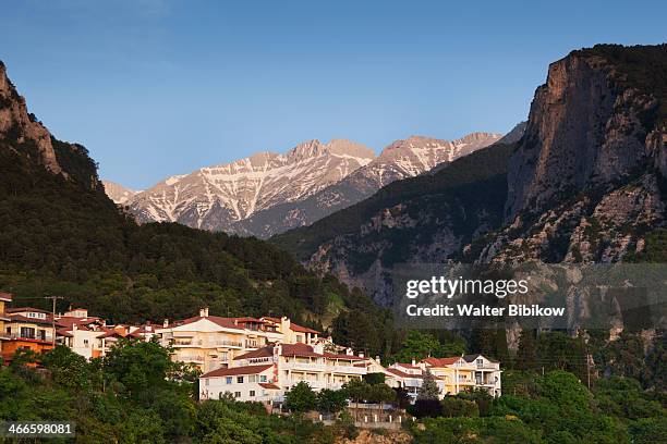 greece, litohoro, mount olympus - mount olympus greek stock pictures, royalty-free photos & images