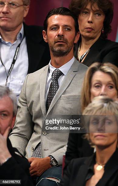 Patrick Mouratoglou looks on during the final of the 22nd Open GDF Suez held at the Stade de Coubertin on February 2, 2014 in Paris, France.