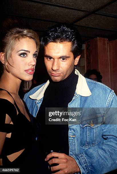 Emma Sjoberg and Jean Yves Le Fur attend a fashion week Party at Les Bains Douches in the 1990s in Paris, France.