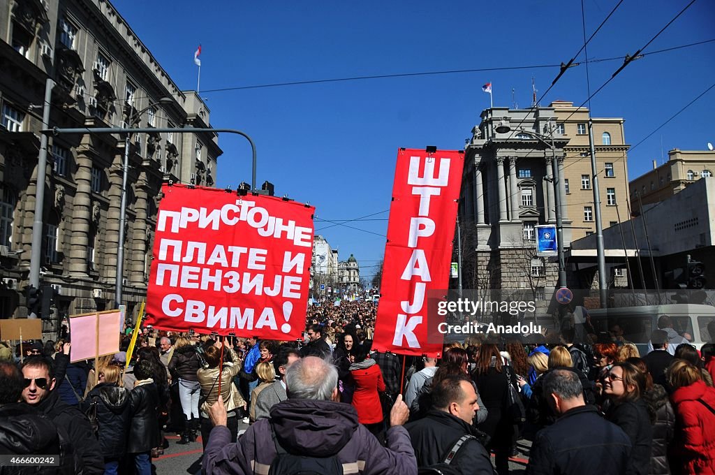 Educator protest in Belgrade