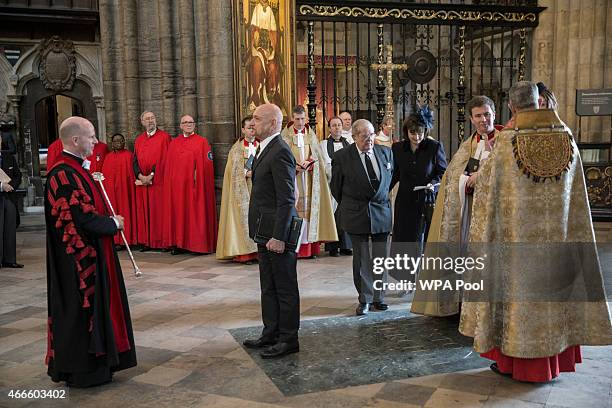 British actor Sir Ben Kingsley prepares lead the procession during a service of thanksgiving for the life and work of Lord Attenborough CBE at...