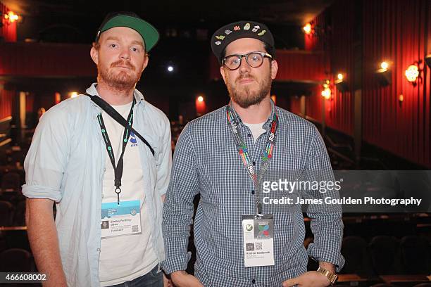 Filmmakers Shelley Farthing-Dawe and Andrew Goldsmith attend 'Music Videos' during the 2015 SXSW Music, Film + Interactive Festival at Alamo Ritz on...
